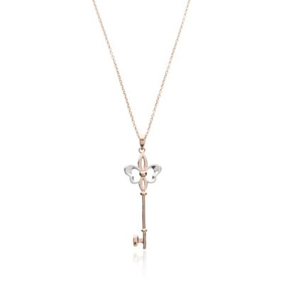 Rose gold vermeil pretty key pendant necklace